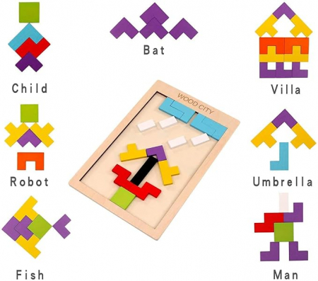 Joc educativ Tetris din lemn [2]
