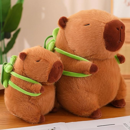 Jucarie de plus, Capibara, cu rucsac in forma de brosca testoasa, 38 cm [4]