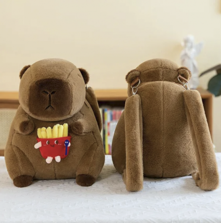 Jucarie de plus tip ghiozdan, Capibara super pufos, 35 cm [3]
