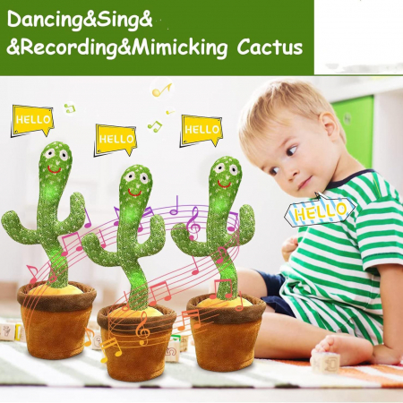JUCĂRII - Jucarie Interactiva Cactus Dansator, Repeta Cuvinte Si Sunete