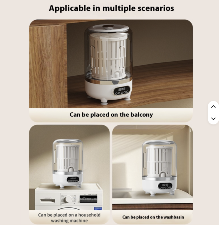 Mașină de spălat portabilă 3 în 1, capacitate 3L, coș centrifugare inclus, 3 moduri spălare, Roz [5]