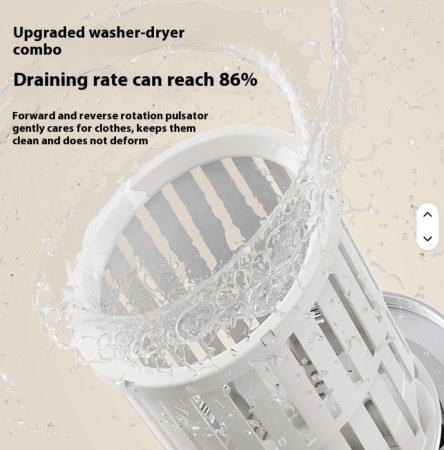 Mașină de spălat portabilă 3 în 1, capacitate 3L, coș centrifugare inclus, 3 moduri spălare, Roz [4]