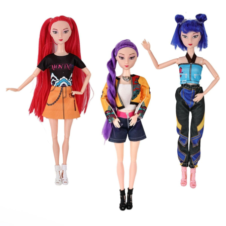 Set 3 papusi, K-POP Devil Hunter Girls, 3 piese, PVC, 16 cm – Mira, Rumi & Zoey