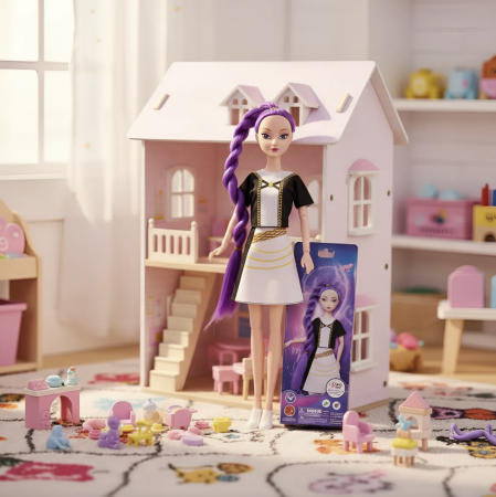 Set 3 papusi, K-POP Devil Hunter Girls, 3 piese, PVC, vinil, Costum de scena alb, 35cm [3]