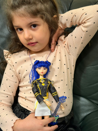 Set 3 Papusi Muzicale, K-POP, Rumy, Mira, Zoey cu Sunete si Accesorii Muzicale, 30 cm [6]