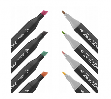 Set 48 markere duble, Carioci profesionale, Cu cerneala pe baza de alcool, Multicolor [2]