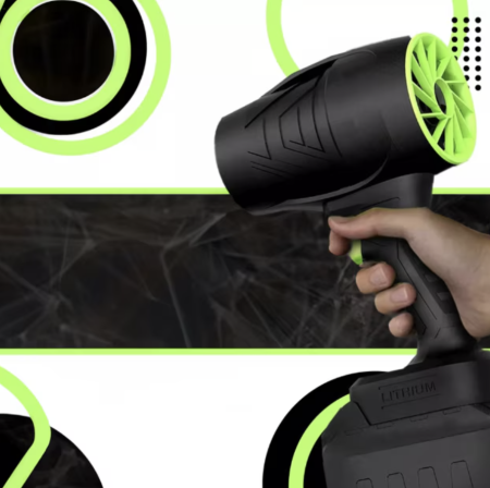 Suflanta de Aer Multifunctionala Portabila, pentru Gratar, Masina, Indepartare Frunze si Praf, 1500 mAh, Negru cu Verde [2]