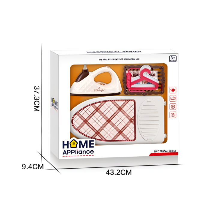 Set masă de călcat cu fier de jucărie pentru copii – joc de rol electrocasnice cu accesorii pentru joacă realistă 3+ ani [4]