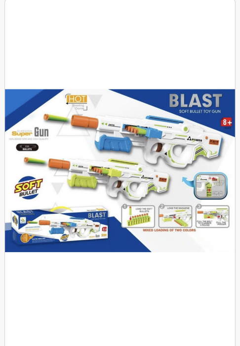 Pistol de jucărie cu gloanțe moi din spumă – Blaster copii cu încărcător și soft bullets, 8+ ani [5]