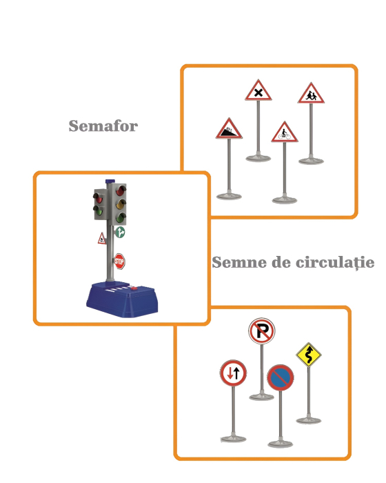 Semafor interactiv pentru copii cu sunete și lumini + 10 semne de circulație – Set educativ City Traffic [2]