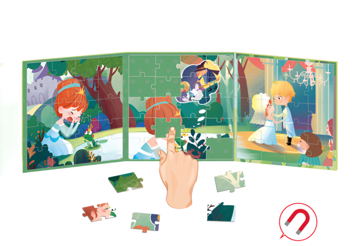 Carte Puzzle Magnetic pentru Copii – Povestea Prințesei și Broscoiului, 60 Piese, Joc Educativ cu Magnet, Dezvoltă Gândirea și Creativitatea, 3+ Ani [2]