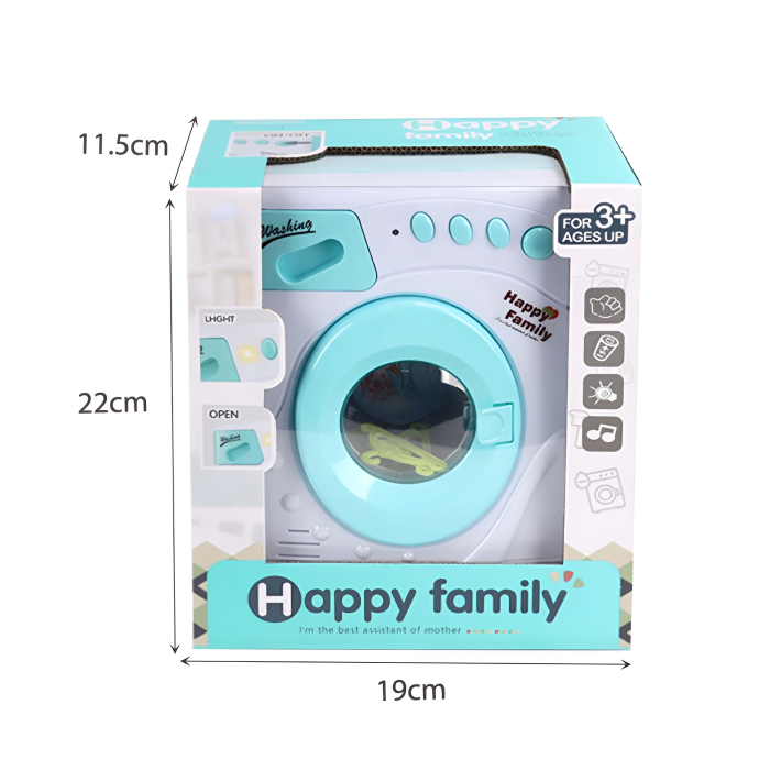 Mașină de Spălat Jucărie Happy Family – Cu Lumină, Sunete și Tambur Rotativ, 22 cm, Electrocasnice Jucărie 3+Mașină de Spălat Jucărie Happy Family – Cu Lumină, Sunete și Tambur Rotativ, 22 cm, Electro [4]
