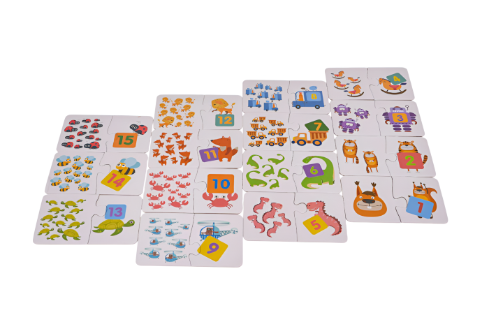 Puzzle Educațional 3 în 1 pentru Copii – Joc de Asociere, Culoare, Numere și Matematică | 30-45 Piese, Joc Montessori Interactiv pentru Învățare prin Joacă [4]