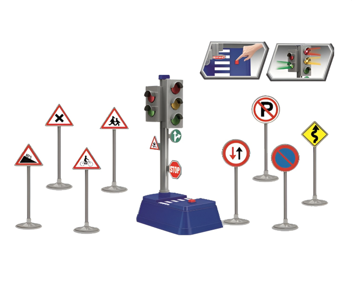 Semafor interactiv pentru copii cu sunete și lumini + 10 semne de circulație – Set educativ City Traffic [5]