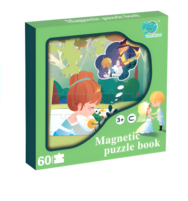 Carte Puzzle Magnetic pentru Copii – Povestea Prințesei și Broscoiului, 60 Piese, Joc Educativ cu Magnet, Dezvoltă Gândirea și Creativitatea, 3+ Ani [1]
