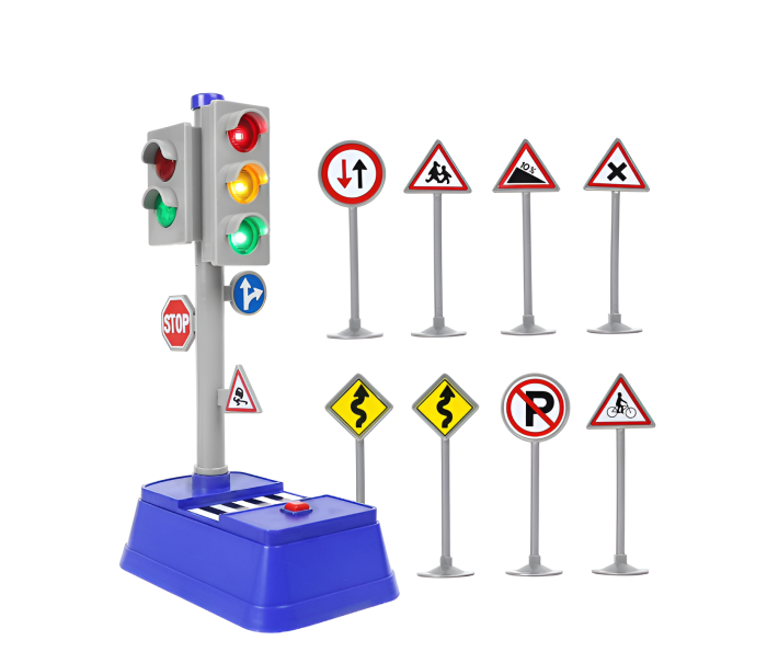 Semafor interactiv pentru copii cu sunete și lumini + 10 semne de circulație – Set educativ City Traffic [6]