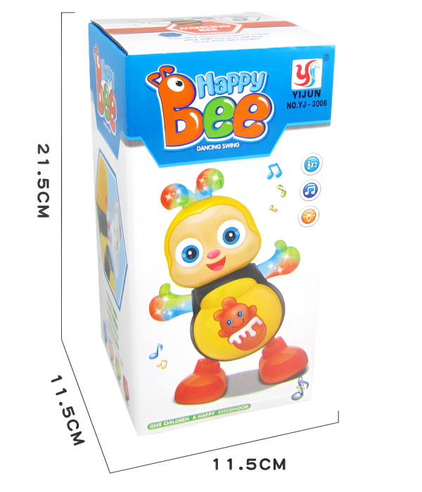 Albinuță Dansatoare Happy Bee – Jucărie Interactivă cu Muzică și Lumini, 21.5 cm, 3+ Ani [4]