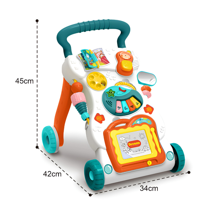Antepremergător Muzical 2 în 1 – Music Walker, Lumini, Sunete, Pian și Panou Activități, 6+ luni [6]