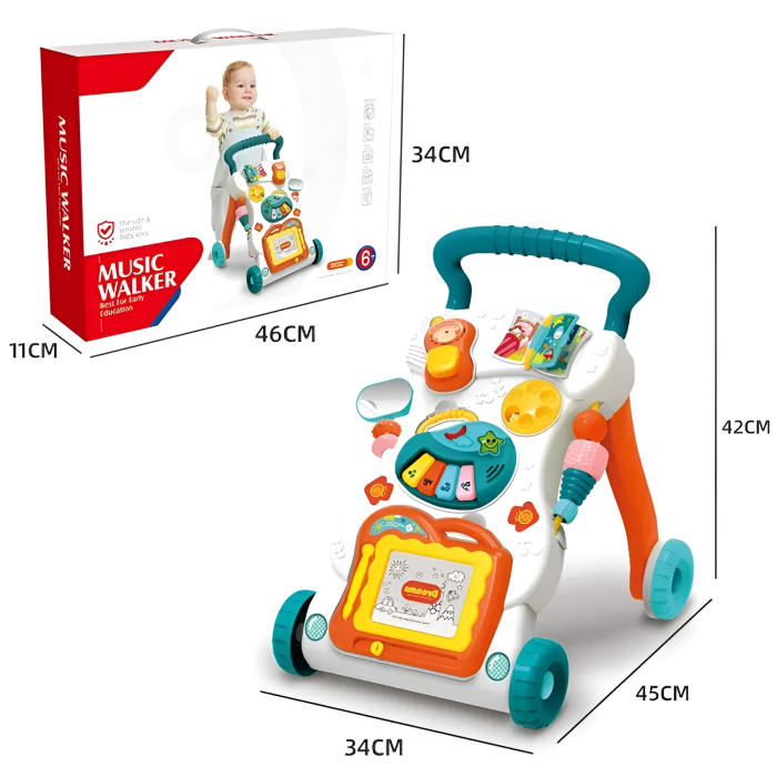 Antepremergător Muzical 2 în 1 – Music Walker, Lumini, Sunete, Pian și Panou Activități, 6+ luni [5]