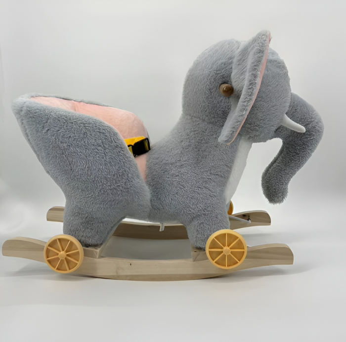 Balansoar Elefant din Pluș cu Roți și Centură – 2 în 1, Stabil și Confortabil pentru Copii – Model Premium [3]