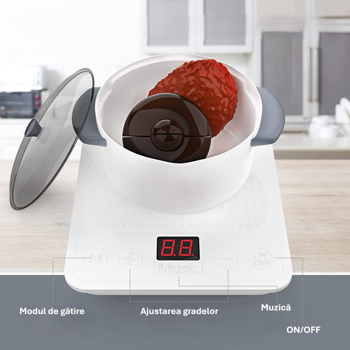 Bucătărie de Jucărie Multifuncțională pentru Copii cu Apă, Abur și Sunete – Set Complet cu Accesorii, 3+ Ani, GRI [4]