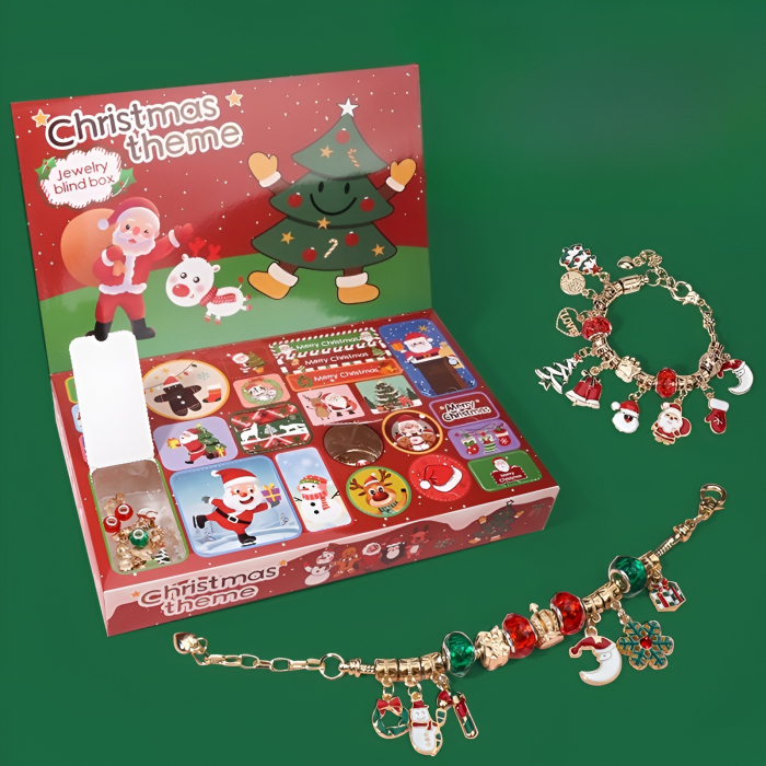 Calendar Advent Bijuterii Crăciun – 24 Suprize, Brățări & Pandantive, Christmas Jewelry Blind Box [1]