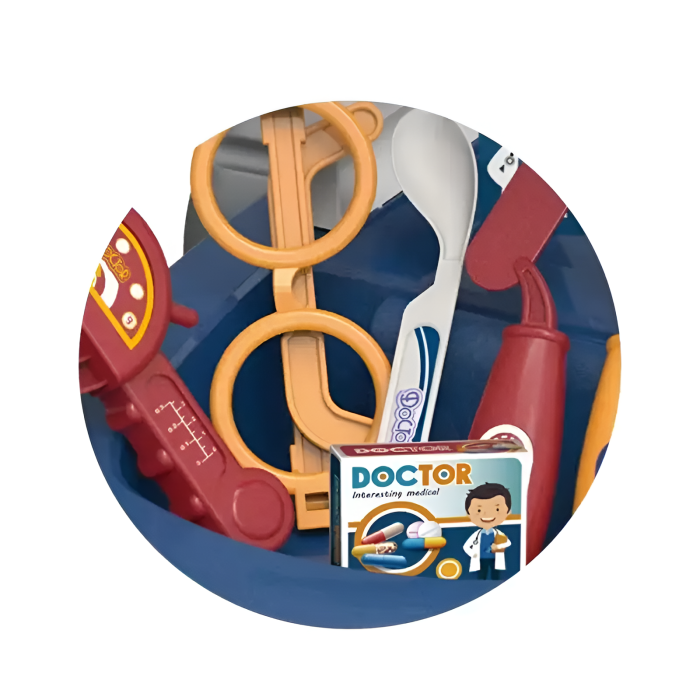 Cărucior Doctor pentru Copii cu Accesorii Medicale Interactive, Joc de Rol Educativ, Set Complet cu Ecran, Sunete și Roți, albastru, 3+ ani [4]