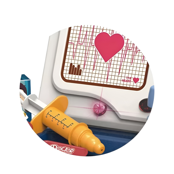 Cărucior Doctor pentru Copii cu Accesorii Medicale Interactive, Joc de Rol Educativ, Set Complet cu Ecran, Sunete și Roți, albastru, 3+ ani [5]