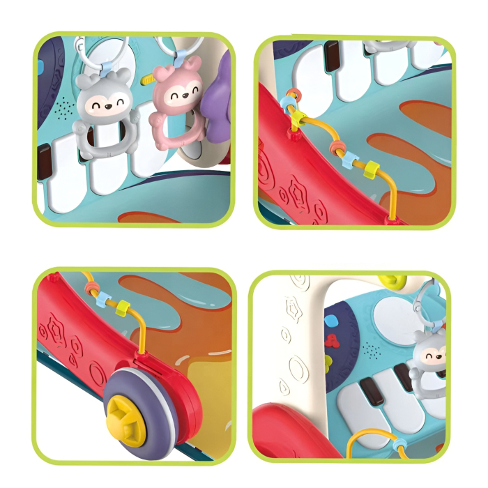 Centru Activități 3-în-1 pentru Bebeluși – Premergător Multistage, Saltea Joacă și Panou Interactiv | Jucărie Educațională 0+ luni [4]