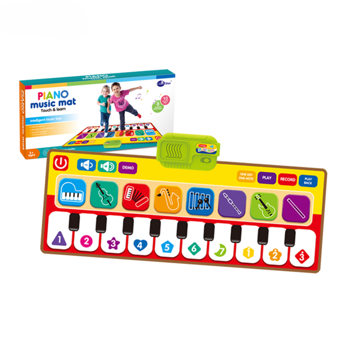 Covor Pian Muzical Interactiv pentru Copii – 8 instrumente muzicale, funcție înregistrare și redare, sunete educative, antiderapant, 80x30 cm, jucărie educativă 3+ ani [3]