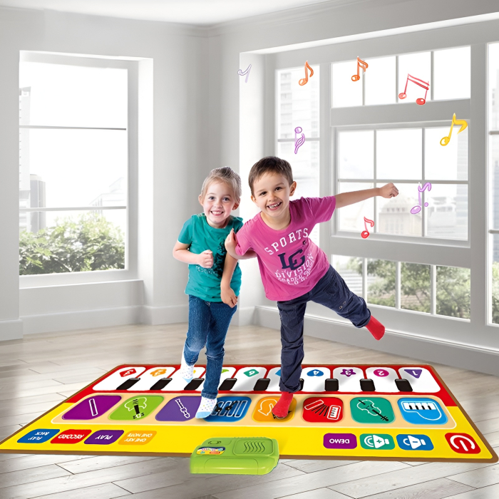 Covor Pian Muzical Interactiv pentru Copii – 8 instrumente muzicale, funcție înregistrare și redare, sunete educative, antiderapant, 80x30 cm, jucărie educativă 3+ ani [2]