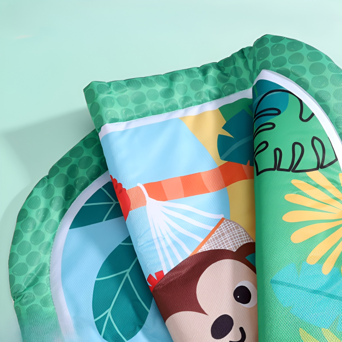 Covoraș Educațional „Tummy Time” pentru Bebeluși cu Pernă de Susținere – 0+ luni, Design Junglă, 65.5×53.5 cm [4]
