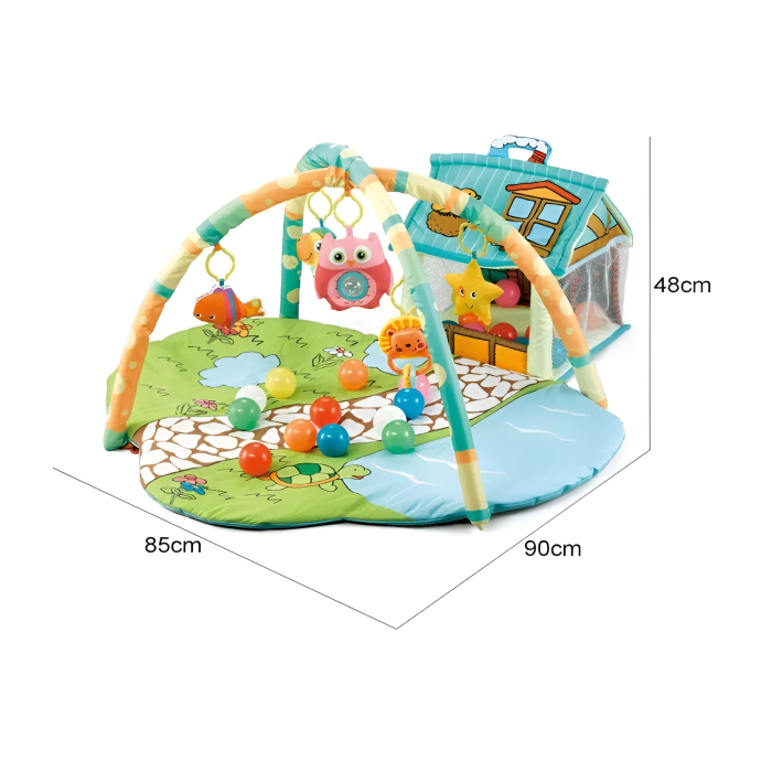 Covoraș Interactiv pentru Bebeluși Happy Space Play Gym – Arcade cu Jucării, Bile Colorate, 0+ luni [4]
