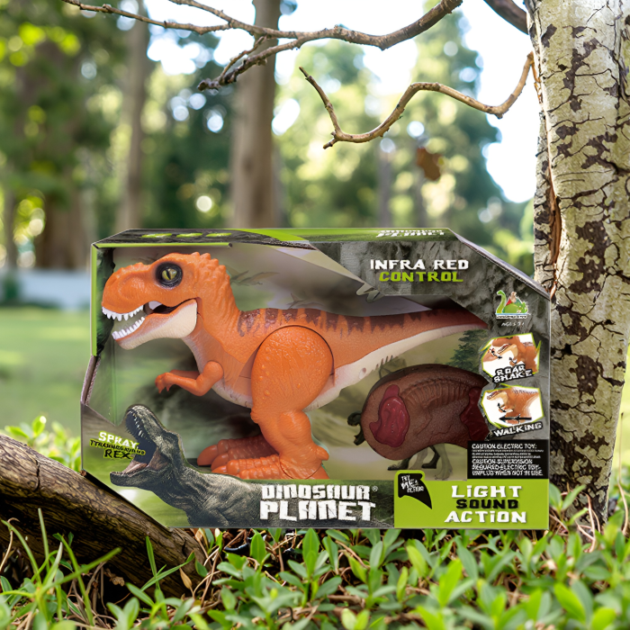 Dinozaur T-Rex cu Telecomandă Infraroșu – Lumini, Sunete, Mers Realist & Funcție Spray – Dinosaur Planet [1]