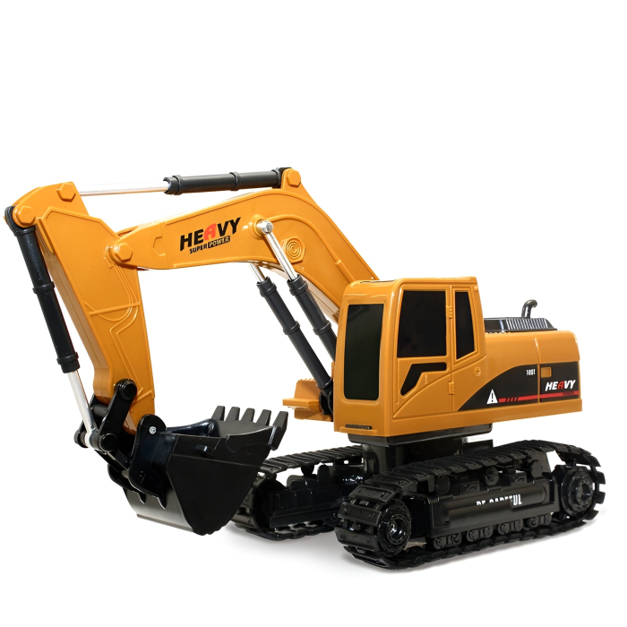 Excavator RC 1:24 Heavy Duty – Telecomandă 6CH, Lumini, Mișcare Realistă, Jucărie Construcții pentru Copii 6+ [1]