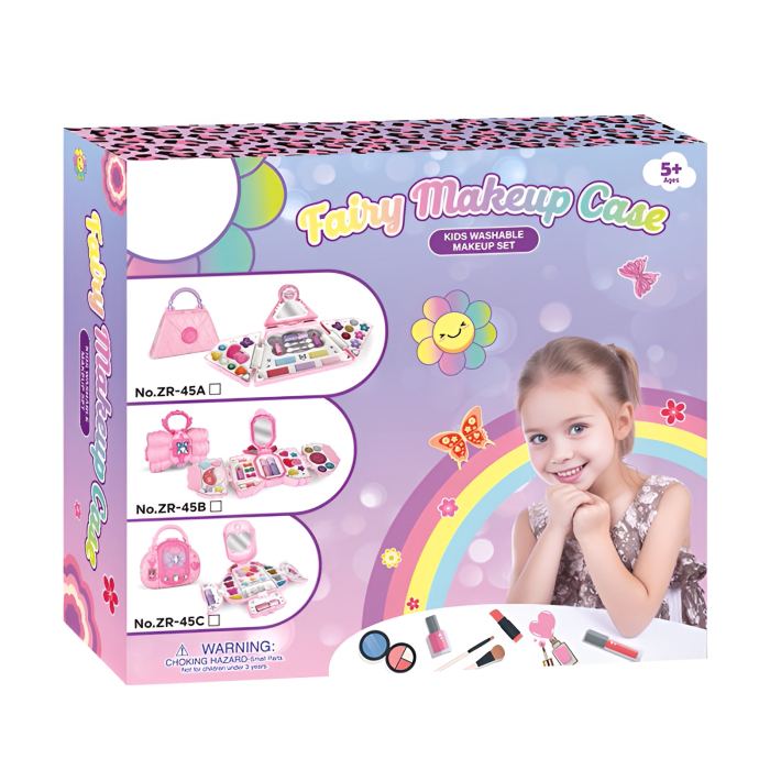 Geantă Machiaj Copii Fairy Makeup Case – Set Washable cu Oglindă, Farduri, Gloss, Sclipici și Accesorii, 5+ [3]