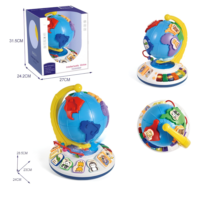 Glob Interactiv pentru Copii cu Lumini, Sunete și Piese Puzzle – Jucărie Educativă Montessori [5]