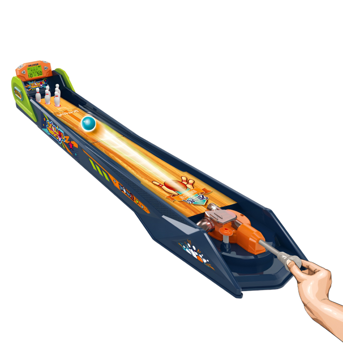 Joc Bowling Interactiv pentru Copii – Pista Mare 85 cm cu Lansator, Pinuri și Scor Electronic, Distracție Realistă, 3+ ani [3]