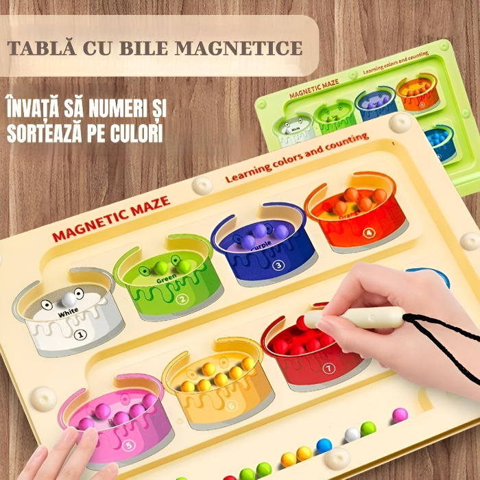 Joc Educativ Magnetic cu Bile – Sortare pe Culori & Numărare | Labirint Montessori pentru Copii [3]
