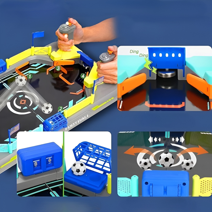 Joc Fotbal de Masă Interactiv pentru Copii – Mini Stadion 55 cm, Lansatoare Mecanice, Mingi Incluse, Duel 1 vs 1, 3+ ani [4]
