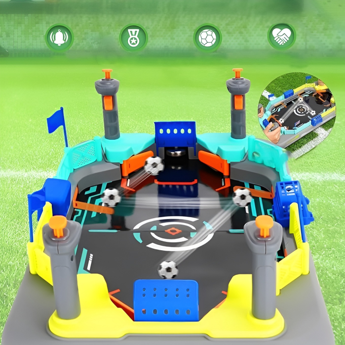 Joc Fotbal de Masă Interactiv pentru Copii – Mini Stadion 55 cm, Lansatoare Mecanice, Mingi Incluse, Duel 1 vs 1, 3+ ani [3]