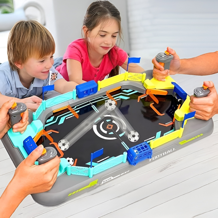 Joc Fotbal de Masă Interactiv pentru Copii – Mini Stadion 55 cm, Lansatoare Mecanice, Mingi Incluse, Duel 1 vs 1, 3+ ani [5]