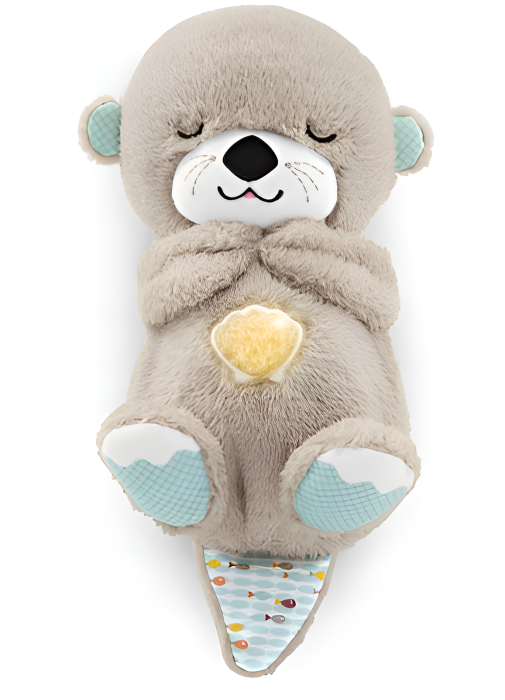 Jucărie de pluș calmantă pentru bebeluși – Vidră cu lumină și respirație simulată, somn liniștit, 0+ luni [3]