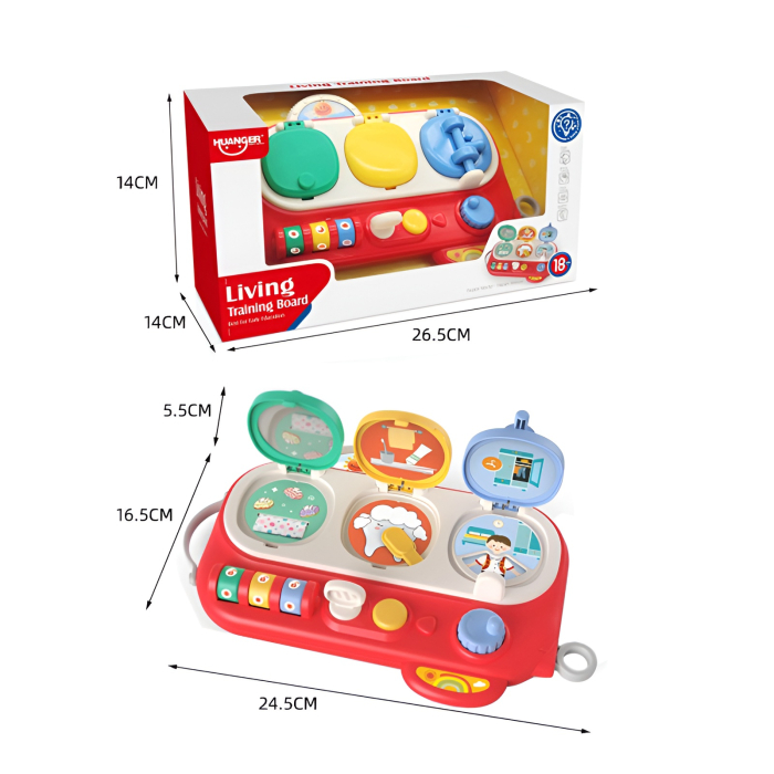 Jucărie Educativă Multifuncțională Tip Busy Board pentru Bebeluși – Activități Zilnice, Motricitate și Învățare Timpurie [3]