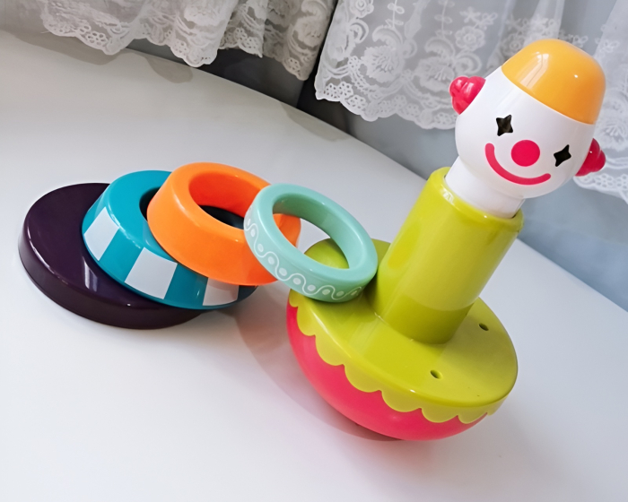 Jucărie Educativă Roly-Poly pentru Bebeluși – Turn de Stivuire cu Clovn, Piese Colorate, Dezvoltare Motrică, +6 Luni [2]