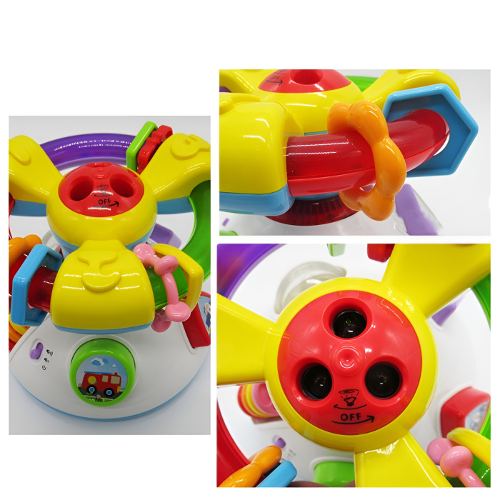 Jucărie Interactivă 2-în-1 cu Proiecție și Muzică – Volan Rotativ, Lumini, Sunete, Activități Sensoriale, 12+ luni [5]