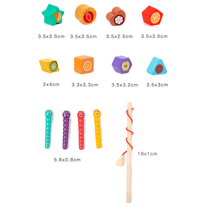 Jucărie Montessori Ferma Inteligentă din Lemn – Sortare Forme, Pescuit Magnetic, Legume, Animăluțe și Activități 6-în-1 [6]