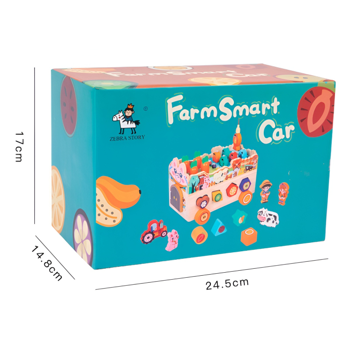 Jucărie Montessori Ferma Inteligentă din Lemn – Sortare Forme, Pescuit Magnetic, Legume, Animăluțe și Activități 6-în-1 [8]