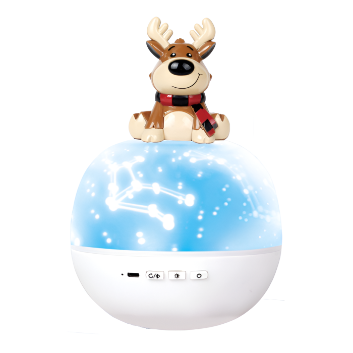 Lampă Proiector 2 în 1 Ren – 6 Filme Interșchimbabile, Proiecție 360°, Veioză de Noapte, 18.5 cm [1]