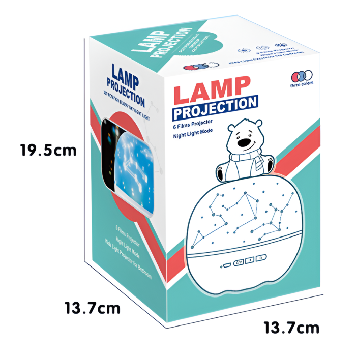 Lampă Proiector 2 în 1 Ren – 6 Filme Interșchimbabile, Proiecție 360°, Veioză de Noapte, 18.5 cm [5]